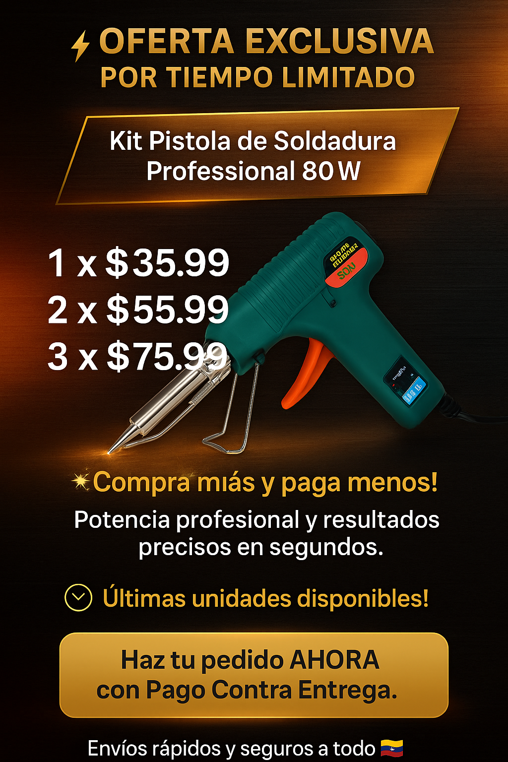 Kit Pistola de Soldadura 80W - Potencia y precisión en cada soldadura