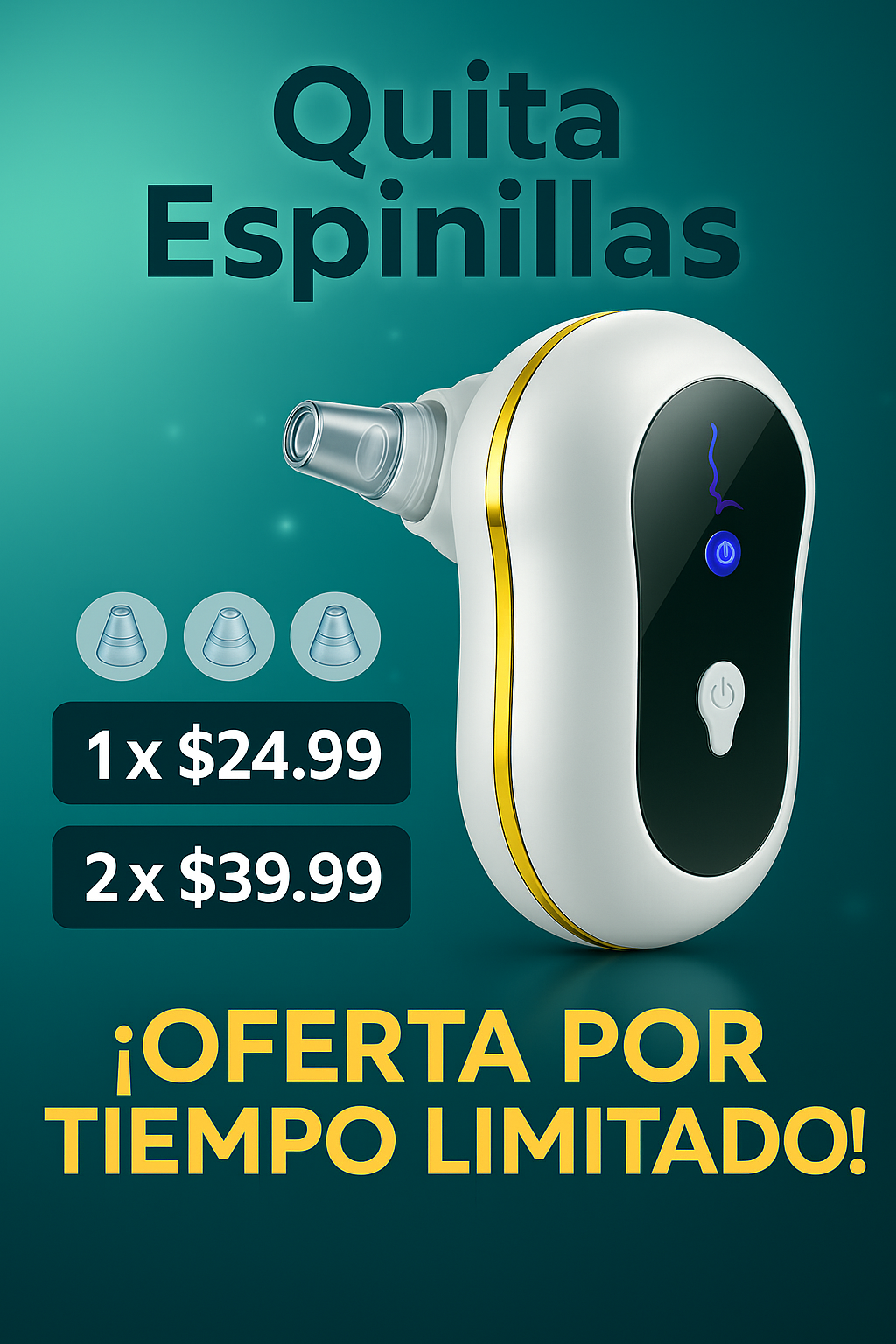 Quita Espinillas Recargable – Piel Limpia y Radiante en Minutos