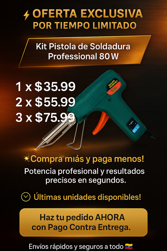 Kit Pistola de Soldadura 80W -  Potencia y precisión en cada soldadura
