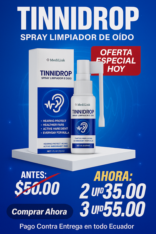 OFERTA 2X1 Tinnidrop Spray Limpiador de Oído, Tu oído también merece cuidado