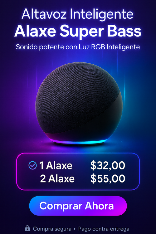 Alaxe Super Bass Smart – Altavoz Inteligente Tipo Esfera RGB