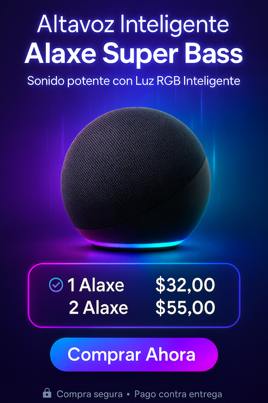 Alaxe Super Bass Smart – Altavoz Inteligente Tipo Esfera RGB